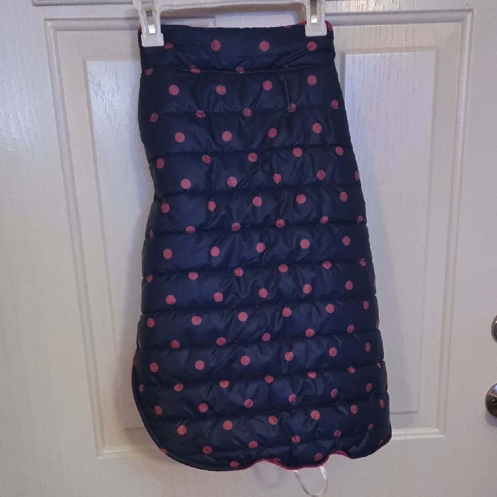Top Paw Quilted Dog Coat with Pink Dots Size XL